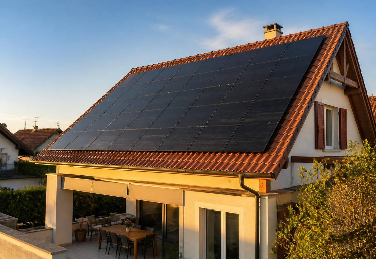 Toiture équipée de panneaux solaires par Secure-Watt en Alsace